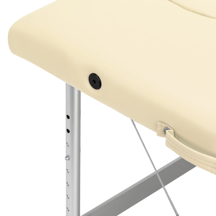 Table de massage pliable en aluminium Balance 2 zones Crème