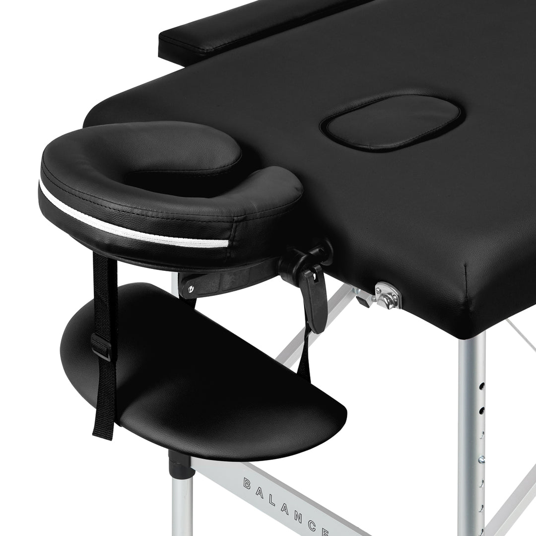 Table de massage pliable en aluminium Balance 2 zones Noir