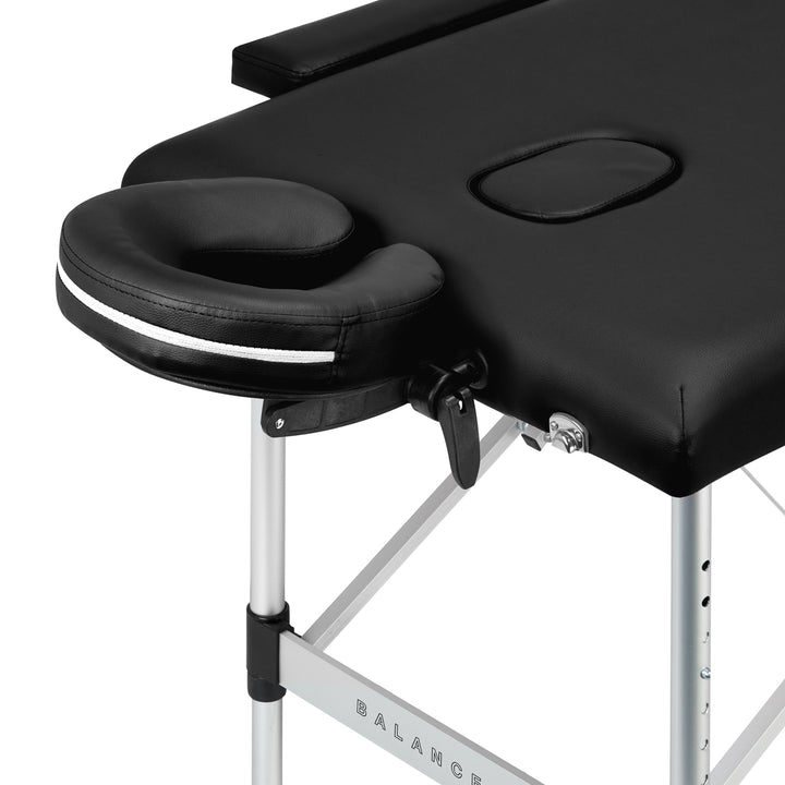 Table de massage pliable en aluminium Balance 2 zones Noir