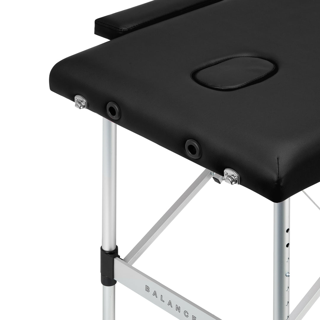 Table de massage pliable en aluminium Balance 2 zones Noir