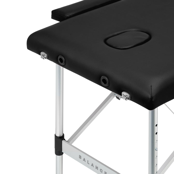 Table de massage pliable en aluminium Balance 2 zones Noir