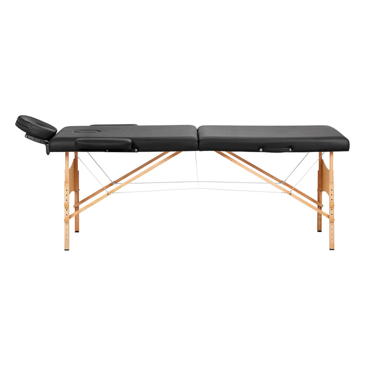 Table de massage pliable en bois de hêtre Balance 2 zones Noir