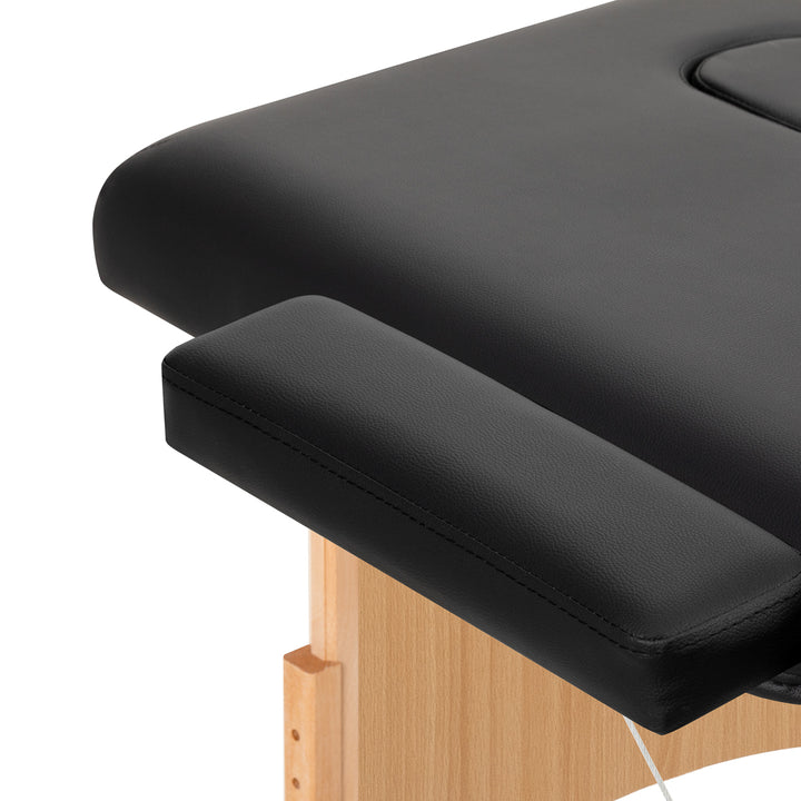 Table de massage pliable en bois de hêtre Balance 2 zones Noir