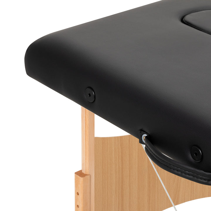 Table de massage pliable en bois de hêtre Balance 2 zones Noir