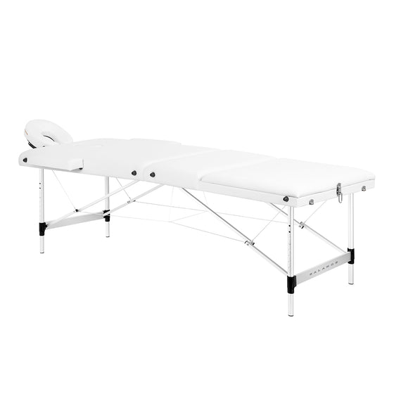 Table de massage pliable en aluminium Balance 3 zones Blanc