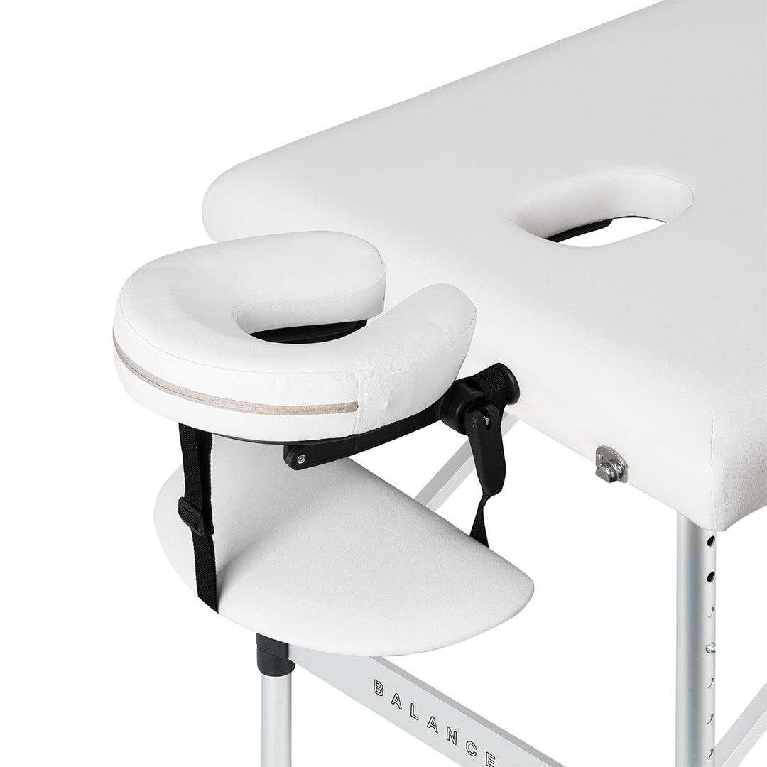 Table de massage pliable en aluminium Balance 3 zones Blanc