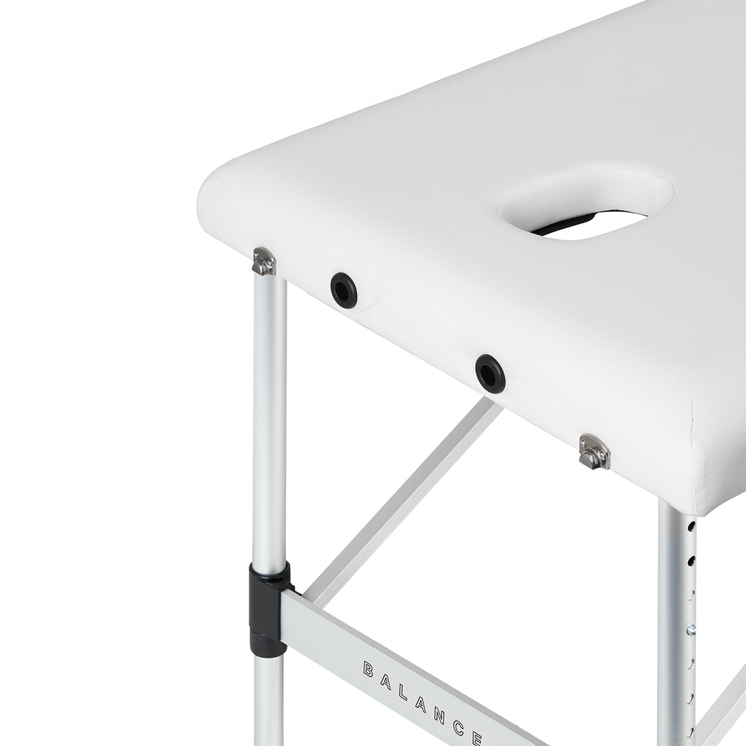 Table de massage pliable en aluminium Balance 3 zones Blanc