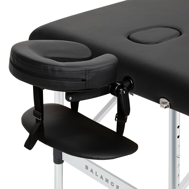 Table de massage pliable en aluminium Balance 3 zones Noir