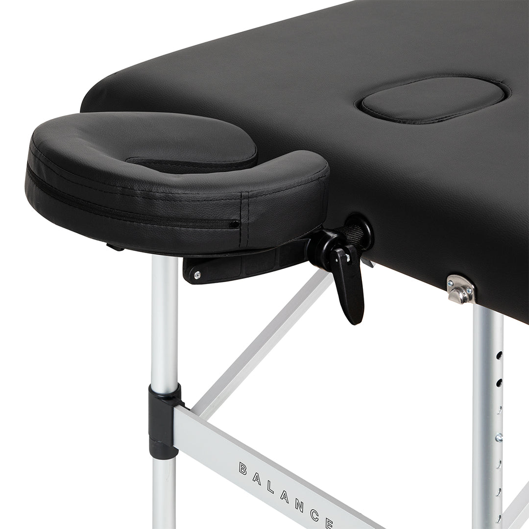 Table de massage pliable en aluminium Balance 3 zones Noir