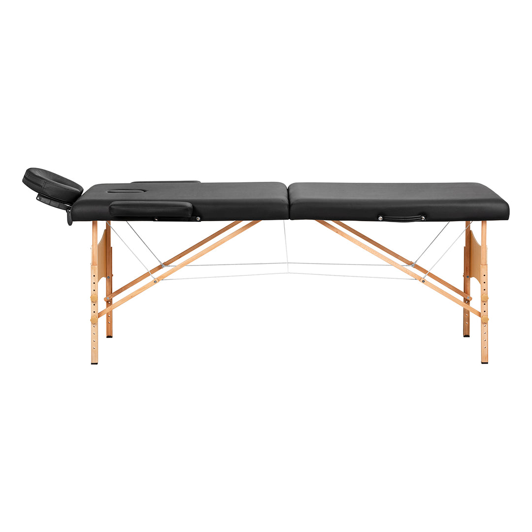 Table de massage pliable en bois Balance Lux 2 zones Noir