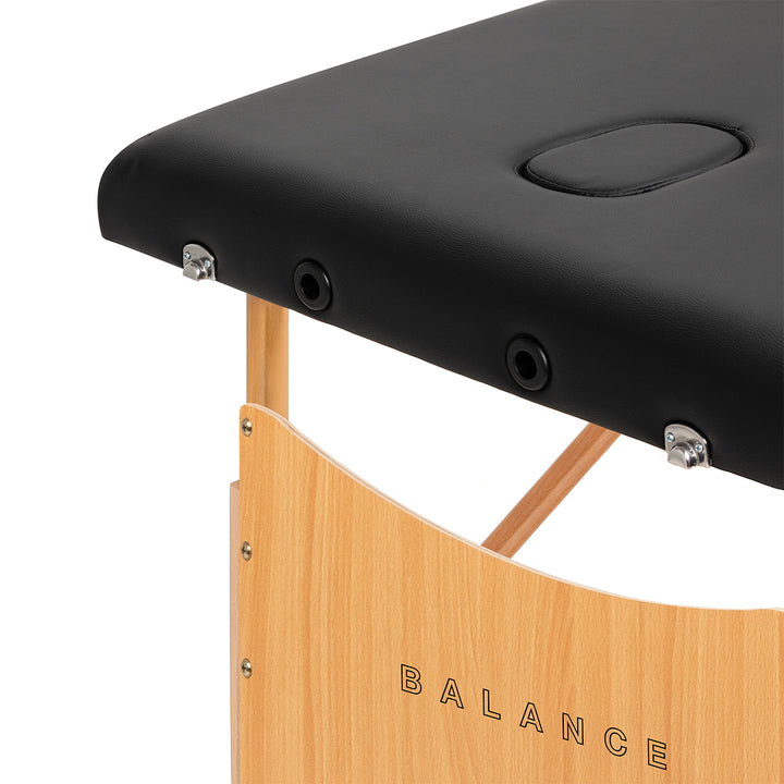 Table de massage pliable en bois Balance Lux 2 zones Noir