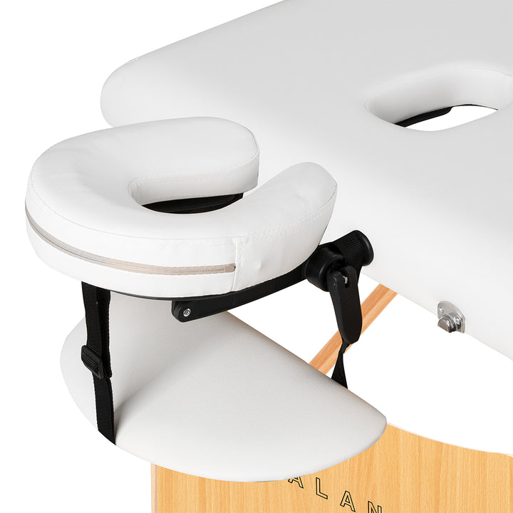 Table de massage pliable en bois de hêtre Balance Lux 2 zones Blanc