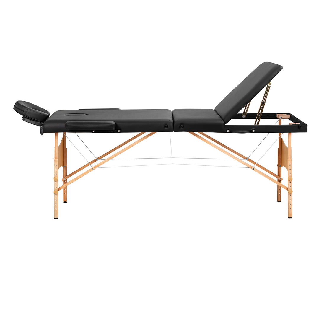 Table de massage pliable en bois Balance Lux 3 zones Noir