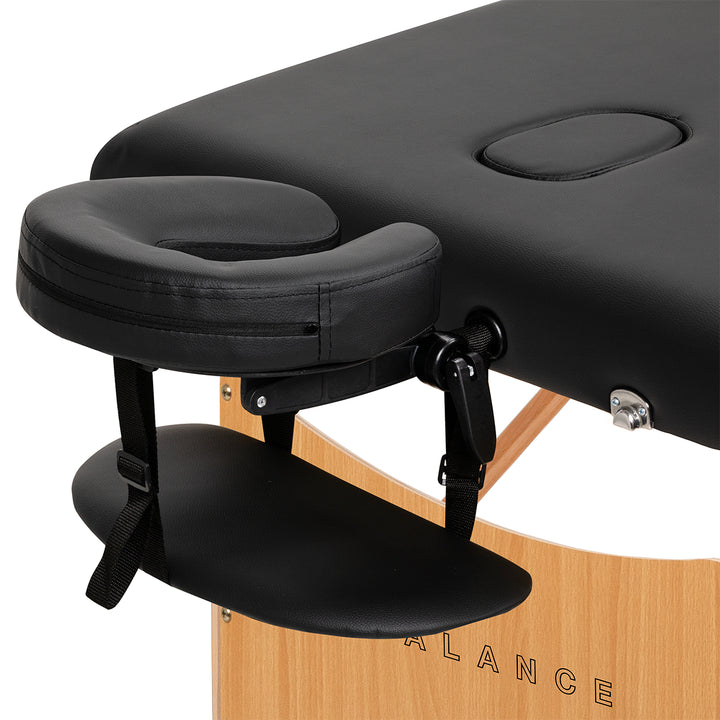 Table de massage pliable en bois Balance Lux 3 zones Noir