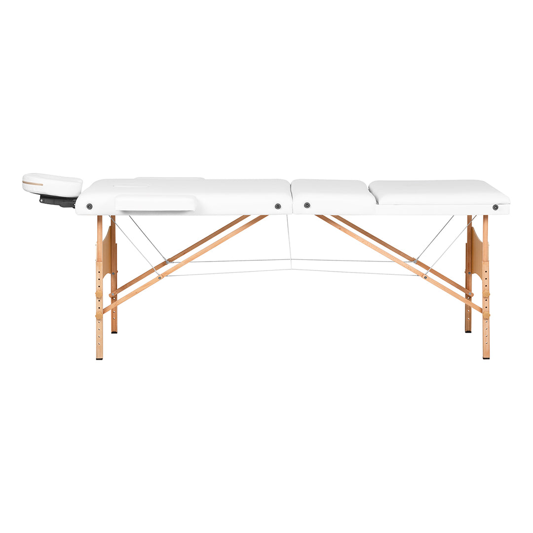 Table de massage pliable en bois de hêtre Balance Lux 3 zones Blanc