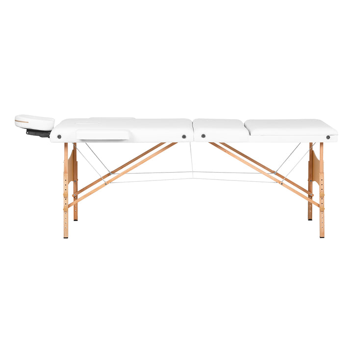 Table de massage pliable en bois de hêtre Balance Lux 3 zones Blanc