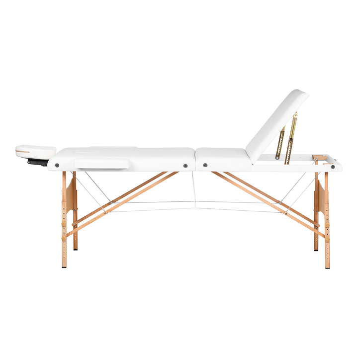 Table de massage pliable en bois de hêtre Balance Lux 3 zones Blanc