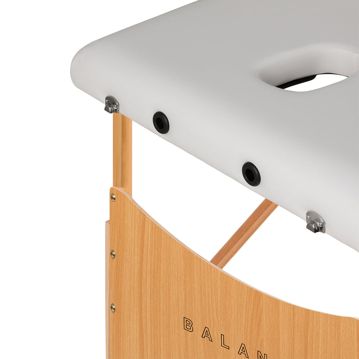 Table de massage pliable en bois de hêtre Balance Lux 3 zones Blanc