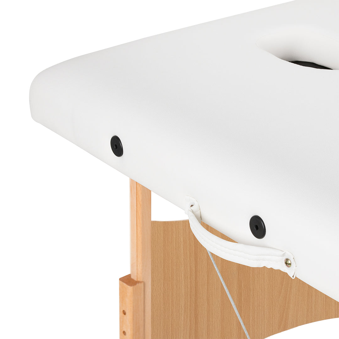 Table de massage pliable en bois de hêtre Balance Lux 3 zones Blanc