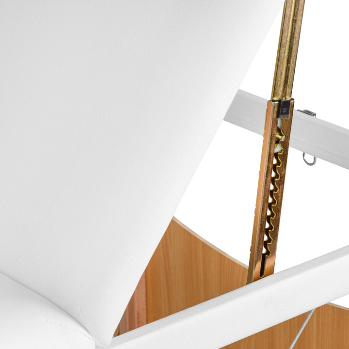 Table de massage pliable en bois de hêtre Balance Lux 3 zones Blanc