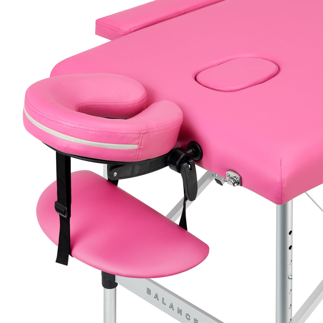 Table de massage pliable en aluminium Balance 2 zones Rose