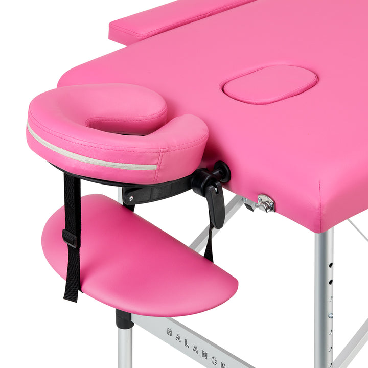 Table de massage pliable en aluminium Balance 2 zones Rose