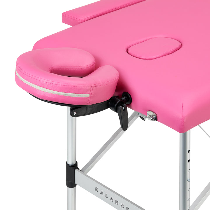Table de massage pliable en aluminium Balance 2 zones Rose