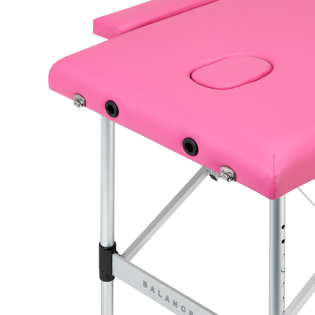 Table de massage pliable en aluminium Balance 2 zones Rose