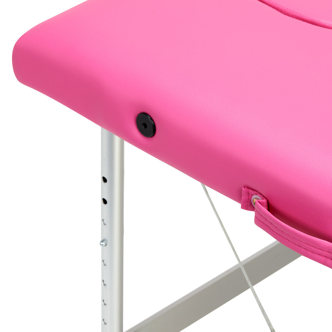 Table de massage pliable en aluminium Balance 2 zones Rose