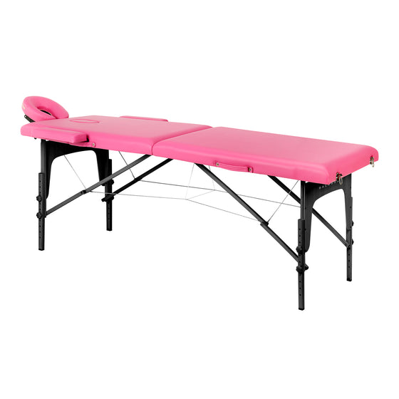 Table de massage pliable en bois de hêtre Balance 2 zones Rose