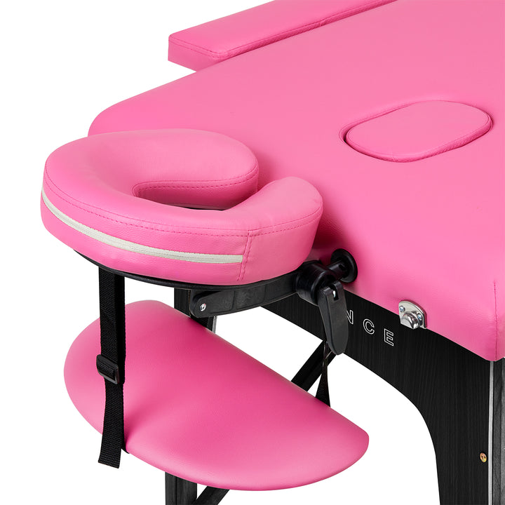 Table de massage pliable en bois de hêtre Balance 2 zones Rose