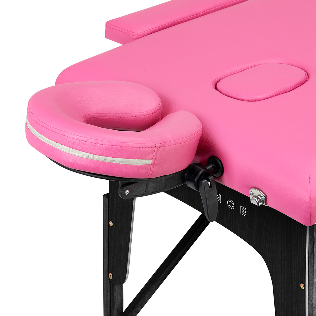 Table de massage pliable en bois de hêtre Balance 2 zones Rose