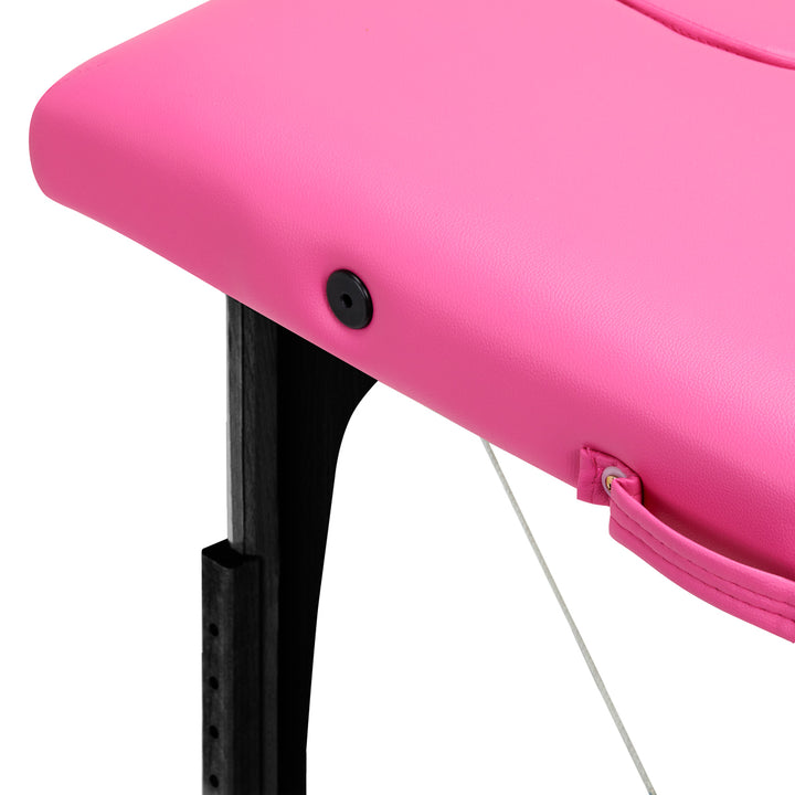 Table de massage pliable en bois de hêtre Balance 2 zones Rose