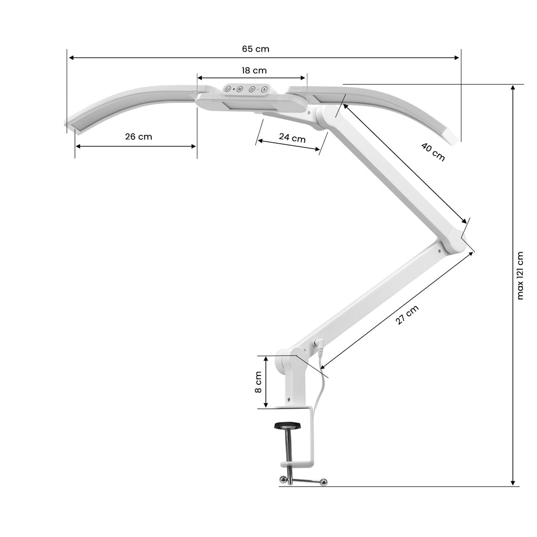 Lampe Esthétique avec Pince et Intensité et Couleur Réglables Glow L05 Blanc - image 9
