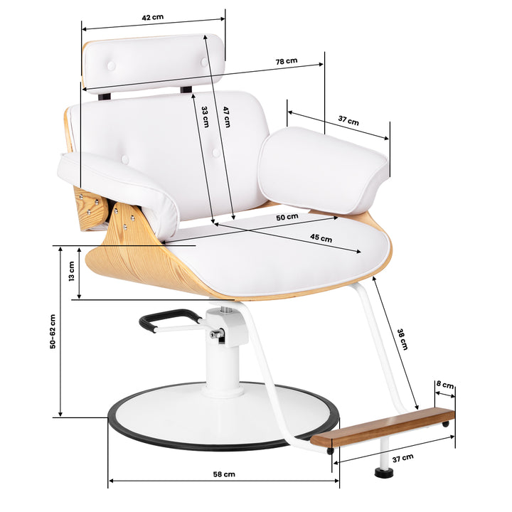 Fauteuil de Coiffeur Gabbiano Florence Blanc - image 11