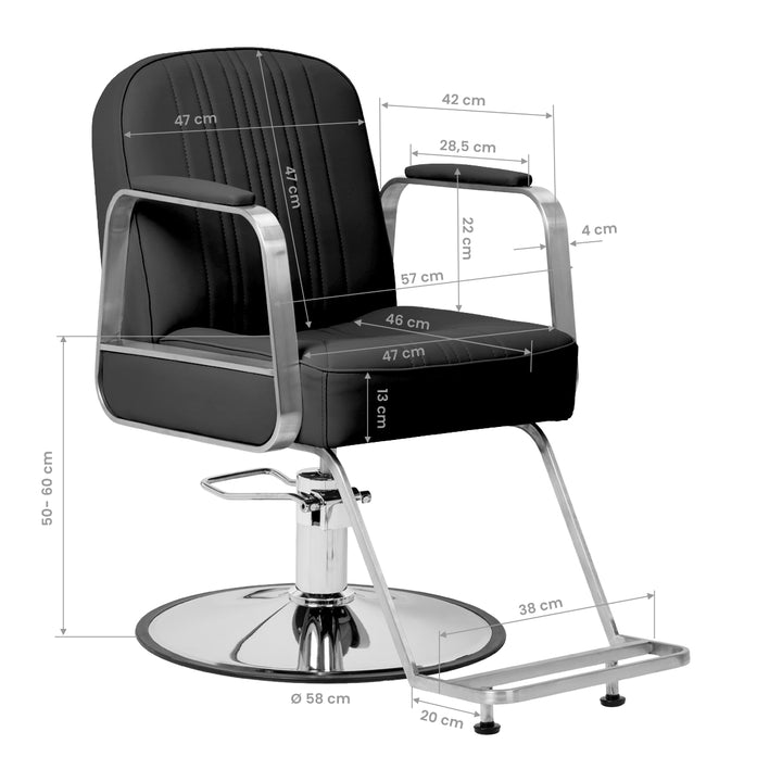 Fauteuil de coiffeur Gabbiano Acri Noir
