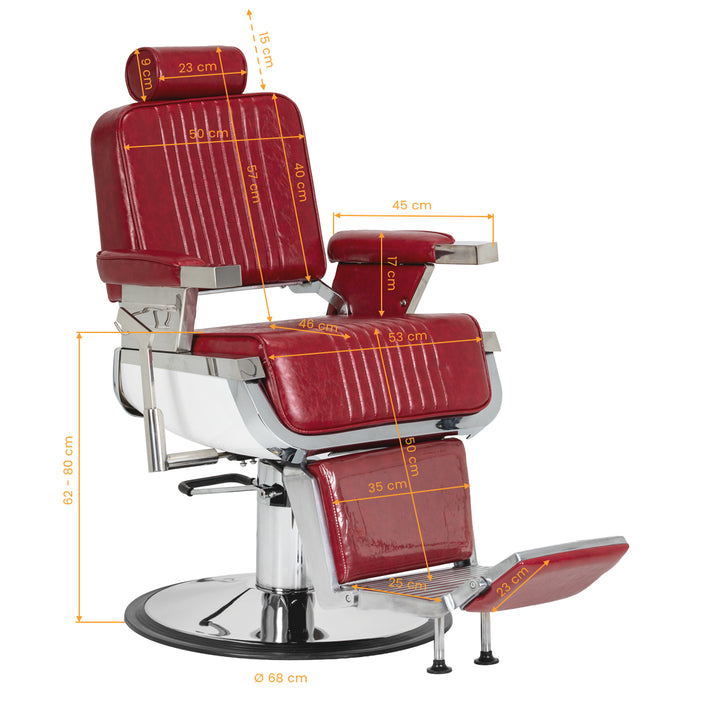 Fauteuil de barbier Gabbiano Royal X Rouge - image 16