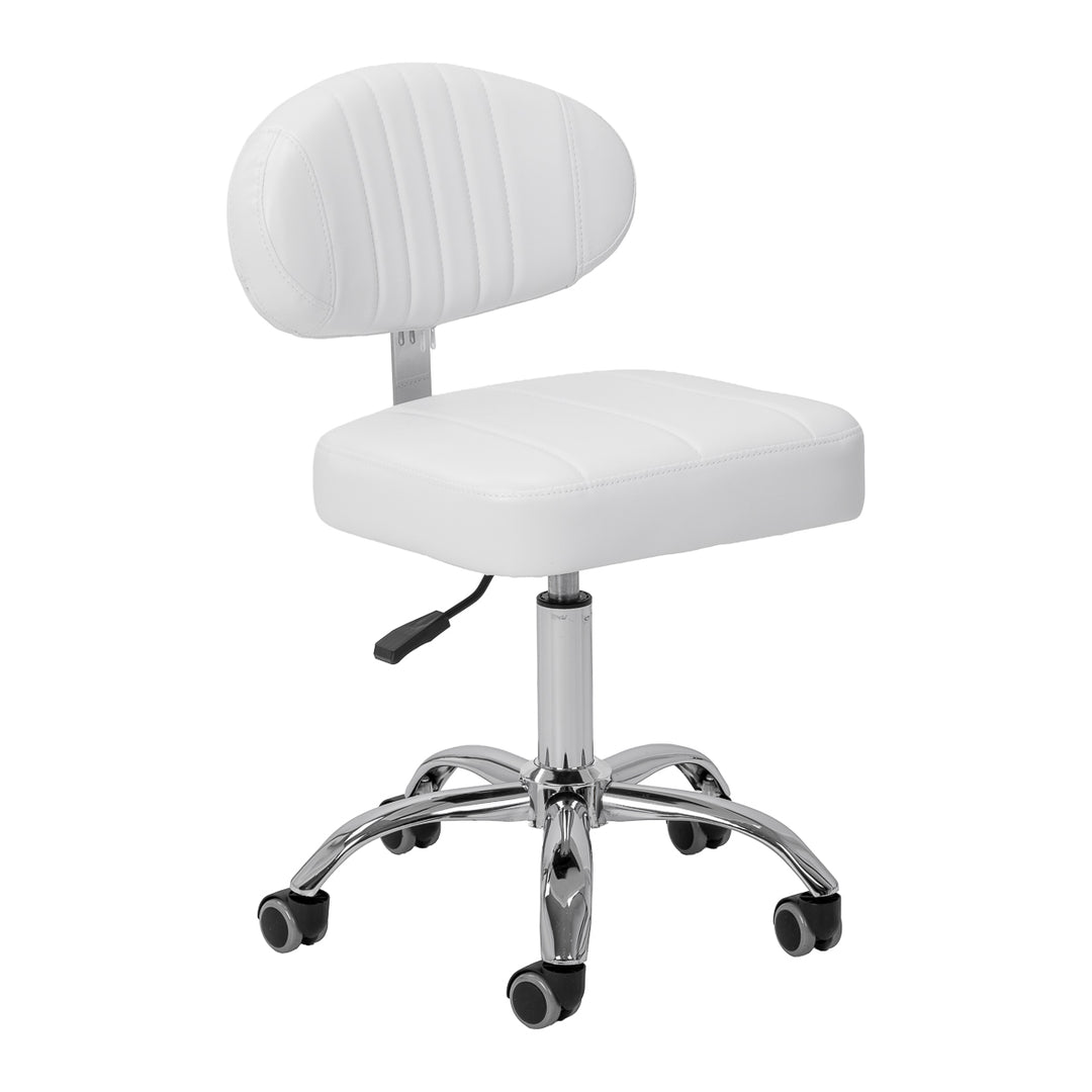 Tabouret à Roulettes Réglable Giovanni Y08 Blanc