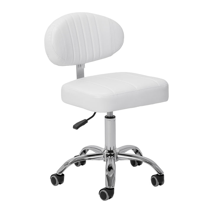 Tabouret à Roulettes Réglable Giovanni Y08 Blanc