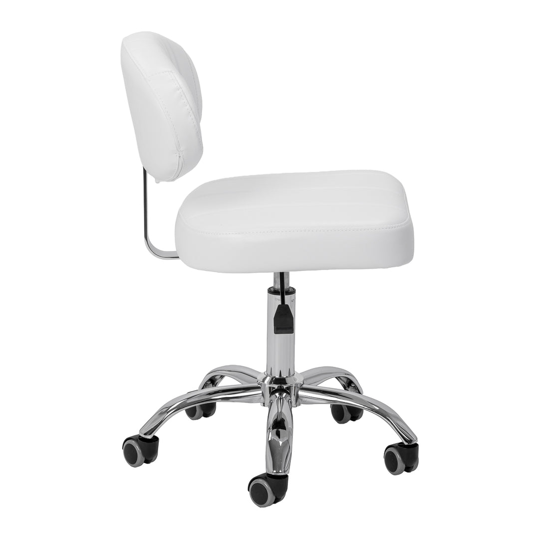 Tabouret à Roulettes Réglable Giovanni Y08 Blanc - image 2