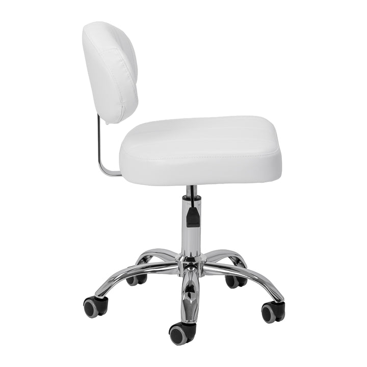 Tabouret à Roulettes Réglable Giovanni Y08 Blanc - image 2