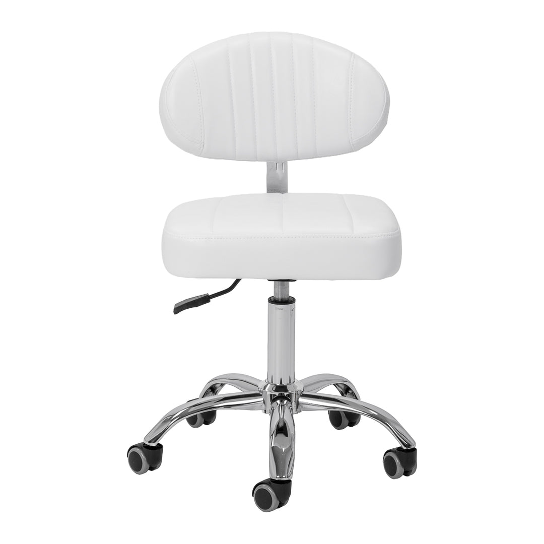 Tabouret à Roulettes Réglable Giovanni Y08 Blanc - image 3