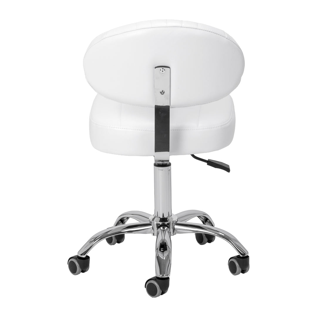 Tabouret à Roulettes Réglable Giovanni Y08 Blanc - image 4