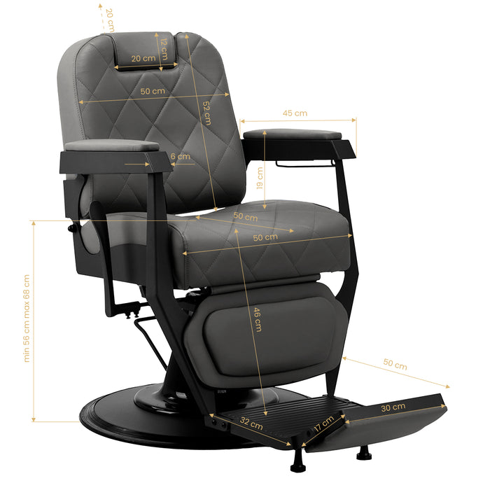Fauteuil Barbier Gabbiano Bruno Gris-Noir