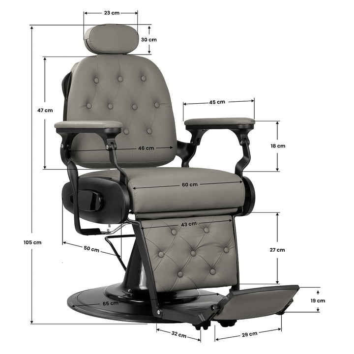 Fauteuil de barbier Gabbiano Francesco Gris-Noir - image 15