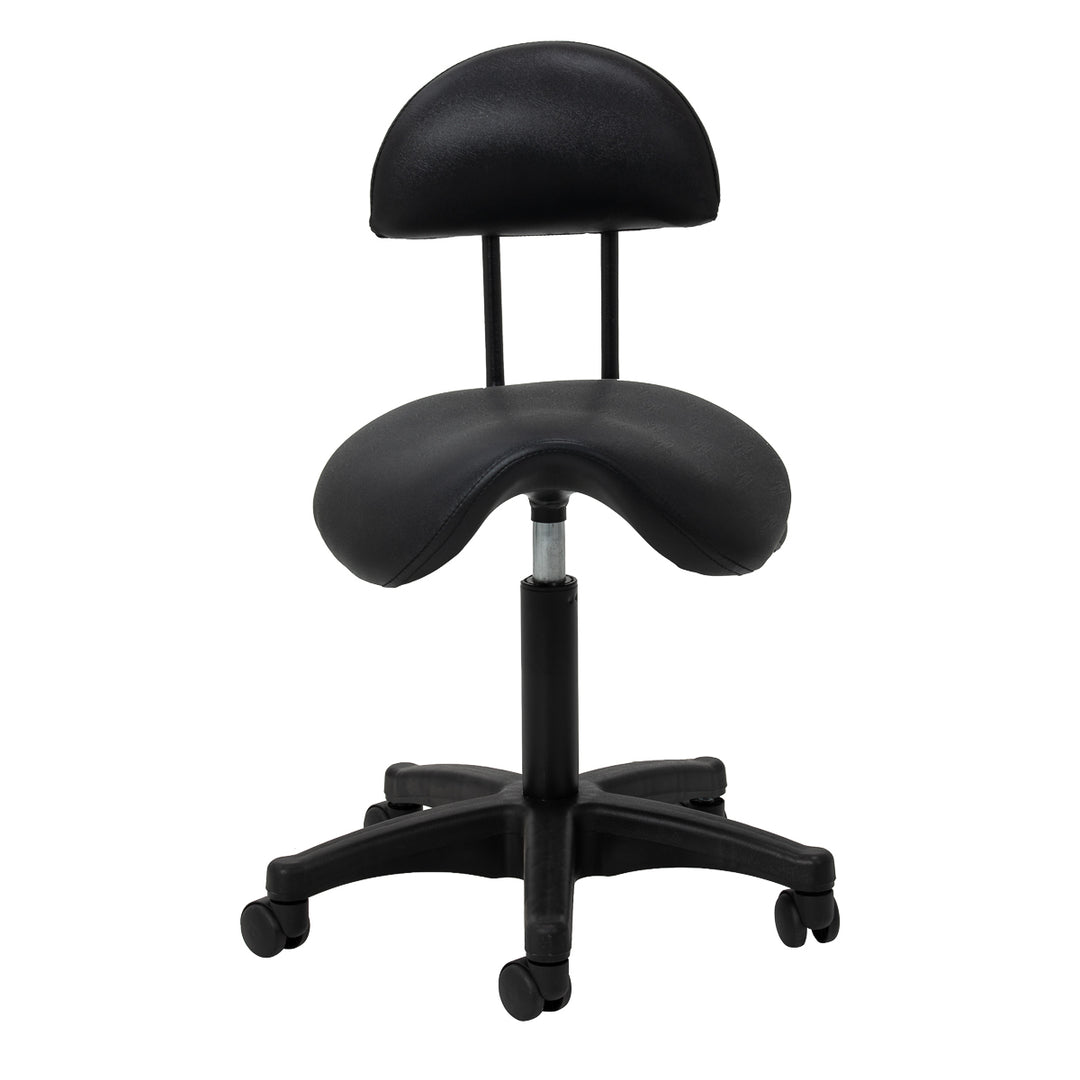 Tabouret à Roulettes Réglable 6001B Noir - image 3
