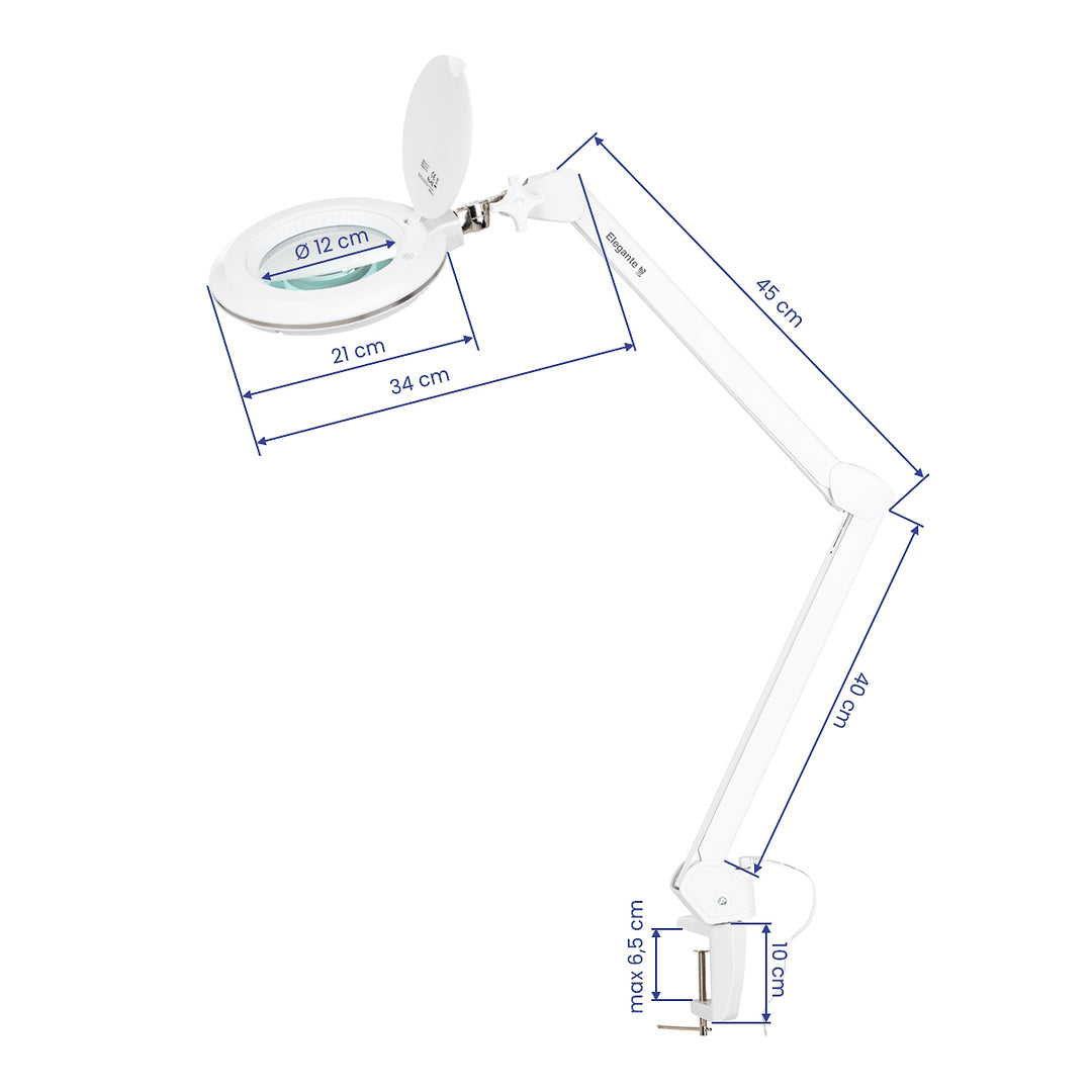 Lampe Loupe LED 60 SMD 3D avec Pince Elegante 6031 Blanc - image 8