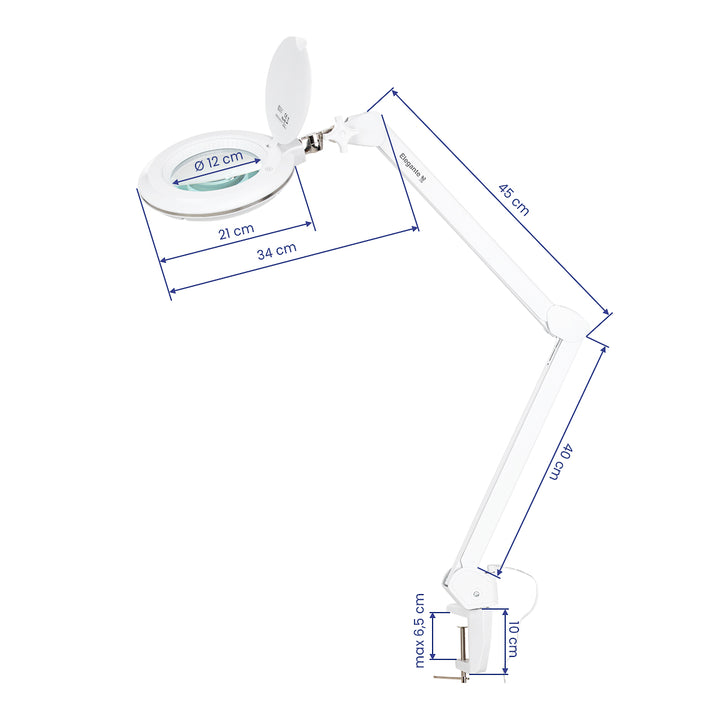 Lampe Loupe LED 60 SMD 3D avec Pince Elegante 6031 Blanc - image 8