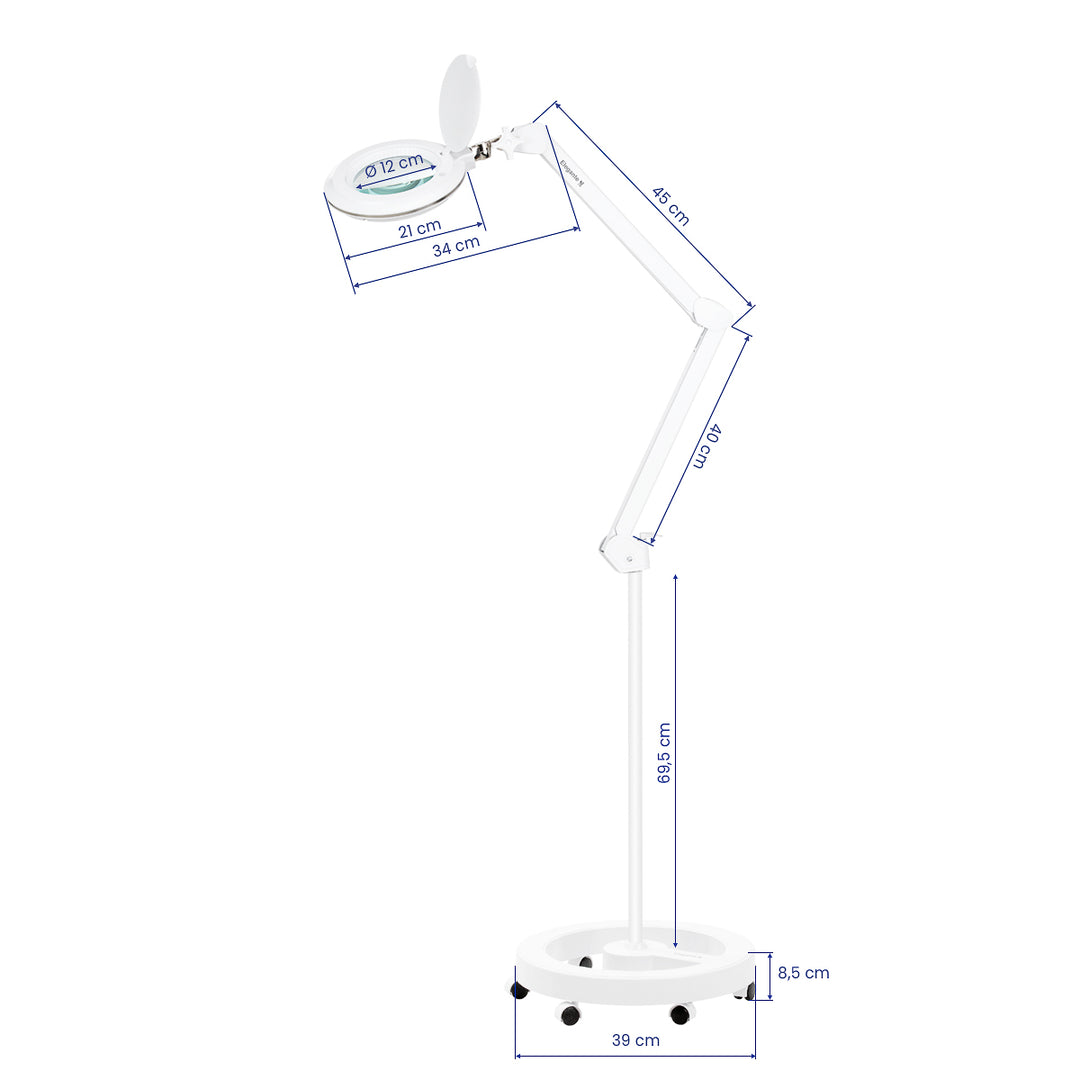 Lampe Loupe LED 60 SMD 3D sur Pied Elegante 6031 Blanc - image 10