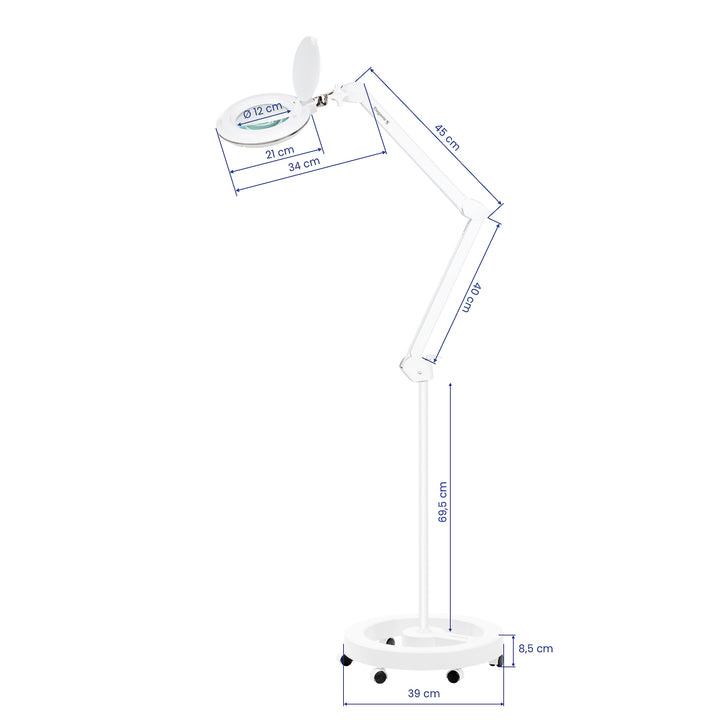 Lampe Loupe LED 60 SMD 3D sur Pied Elegante 6031 Blanc - image 10